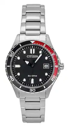 Citizen - Eco-Drive Stainless Steel Dial AW1820-81E 100M Unisex Watch - Black