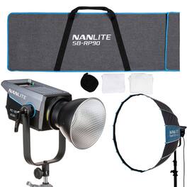 NANLITE - FC300B Bi-Color LED Spotlight with Rapid 90 Parabolic Softbox Bundle