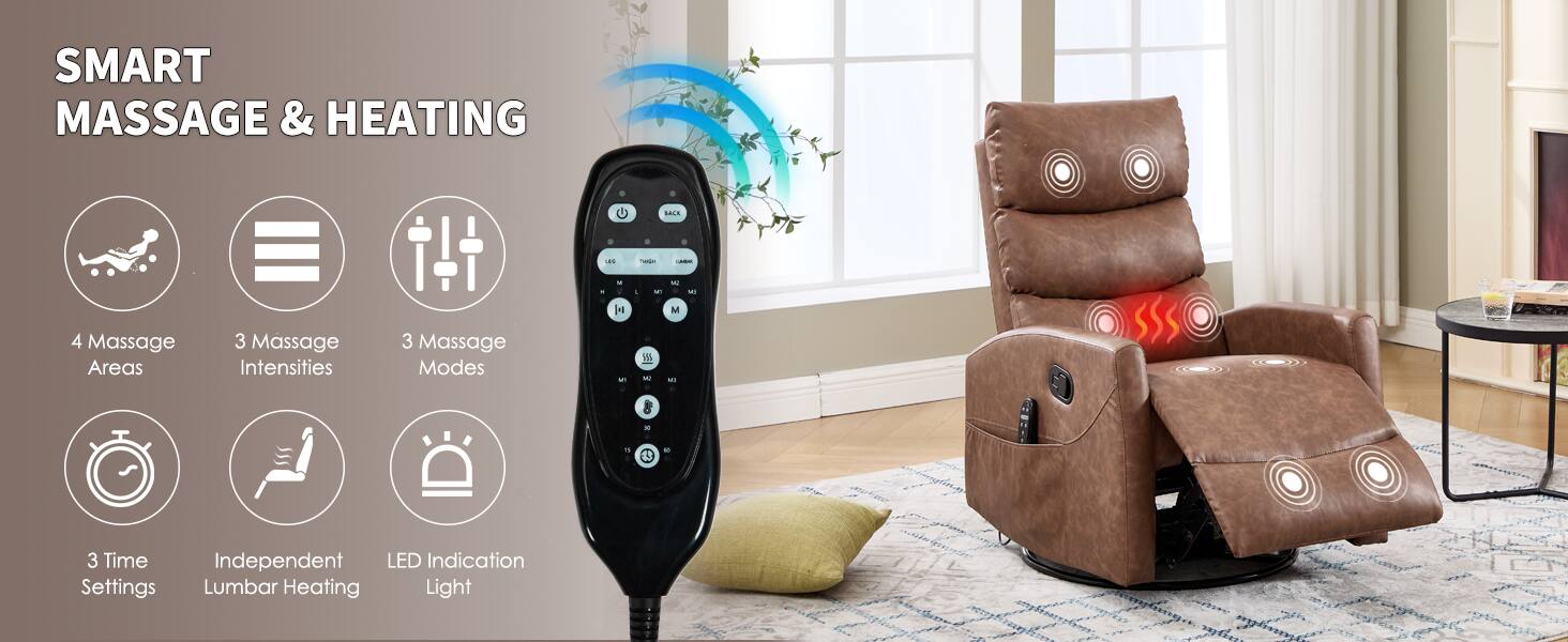 SMART MASSAGE & HEATING

- 4 Massage Areas
- 3 Massage Intensities
- 3 Massage Modes
- 3 Time Settings
- Independent Lumbar Heating
- LED Indication Light