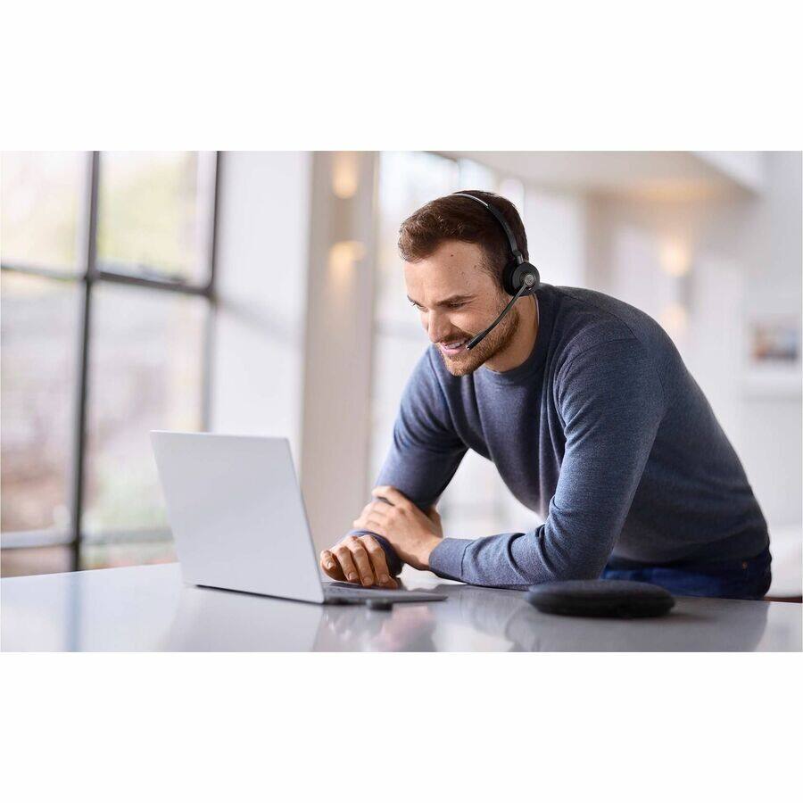 Alt View 4. Jabra - Jabra Engage 55 SE Headset - Microsoft Teams Certification - Stereo - USB Type A - Wired/Wireless - DECT - 490 ft - 40 - Black.