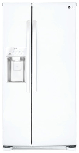  LG - 22.1 Cu. Ft. Side-by-Side Refrigerator with Thru-the-Door Ice and Water - White