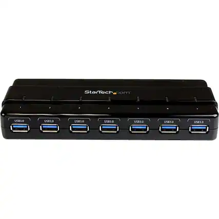 Front. StarTech.com - 7-Port USB 3.0 Hub - black.