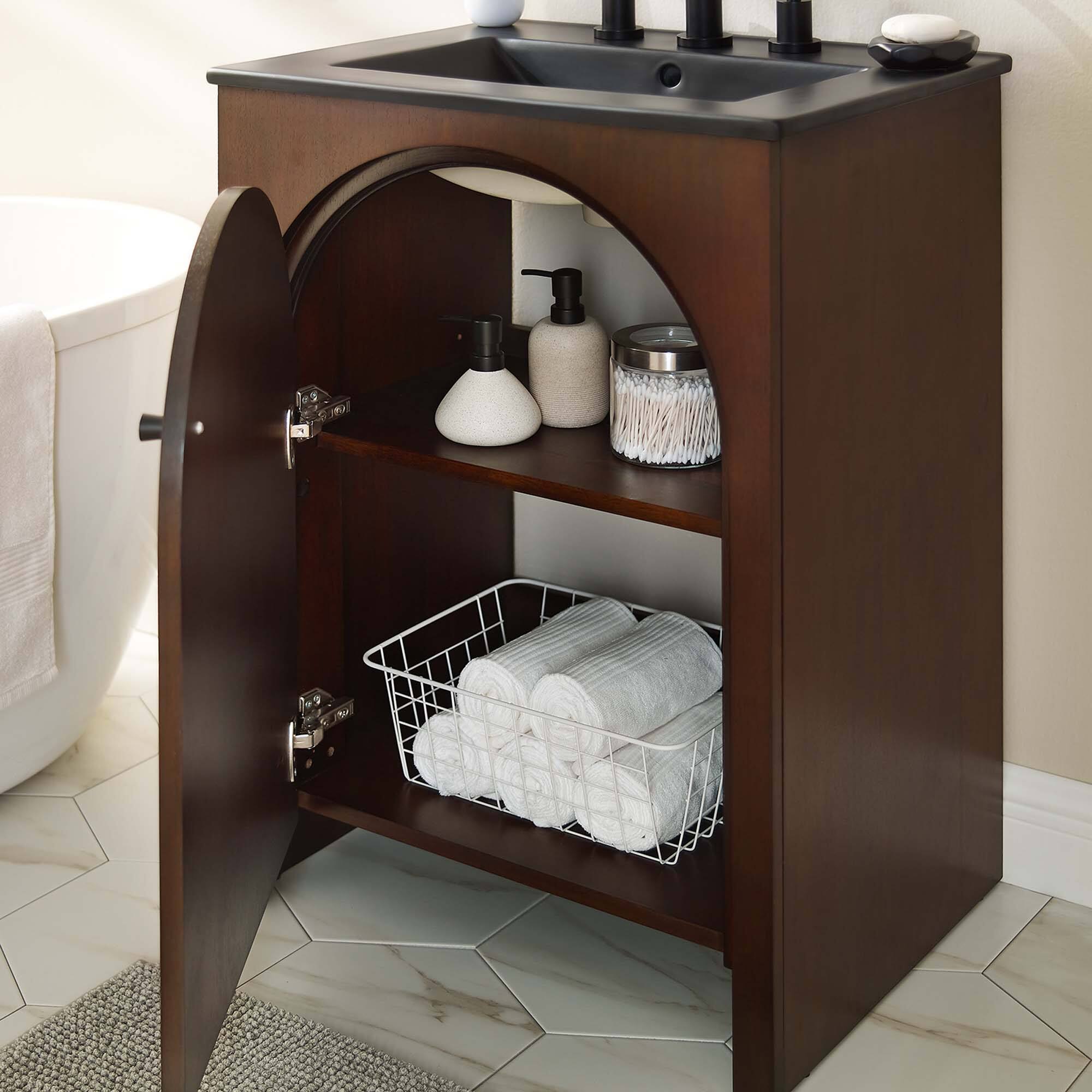 Alt View 1. Modway - Appia Bathroom Vanity Basin Included by Modway - Walnut Black.