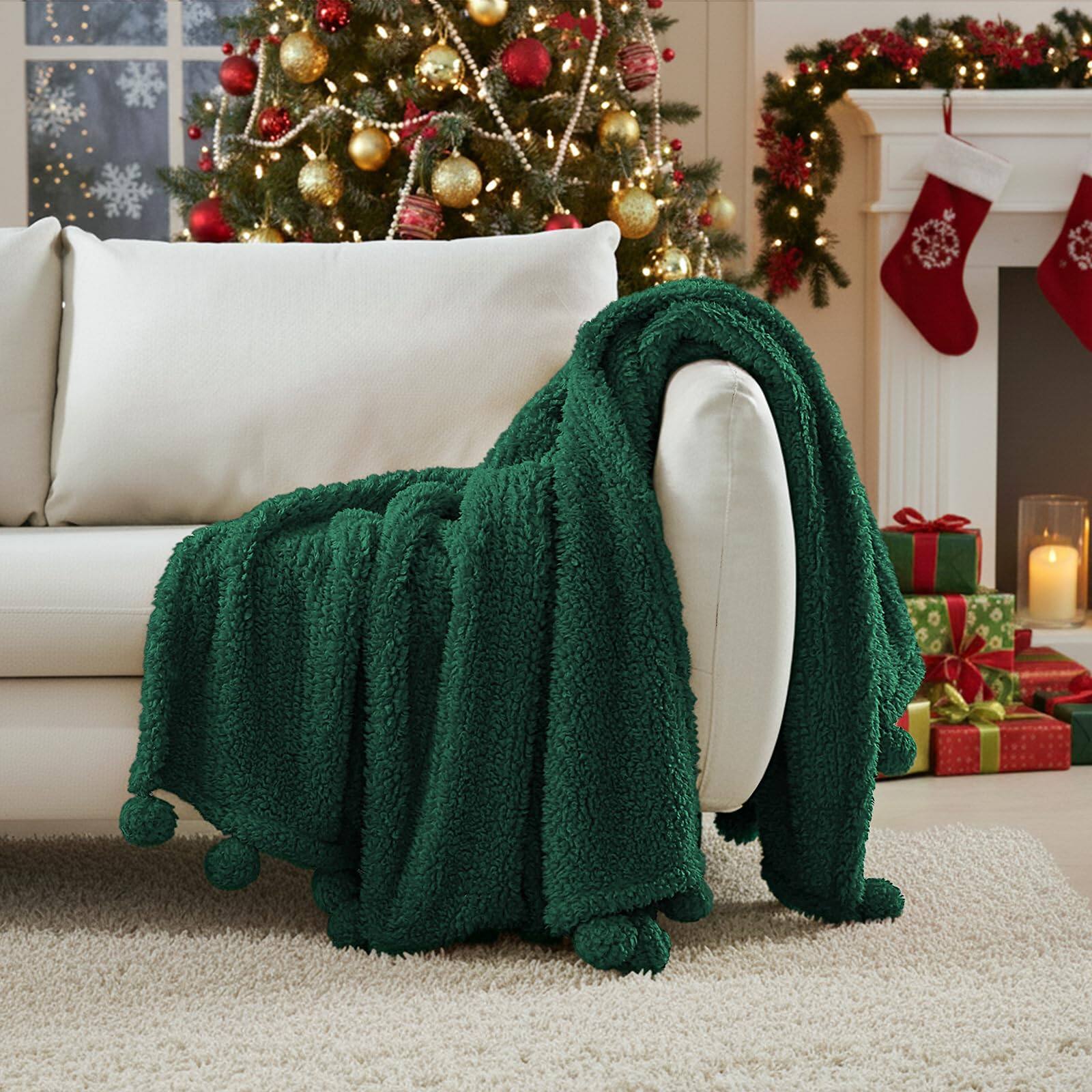 Green With Fringe Throw-50'' x 60''