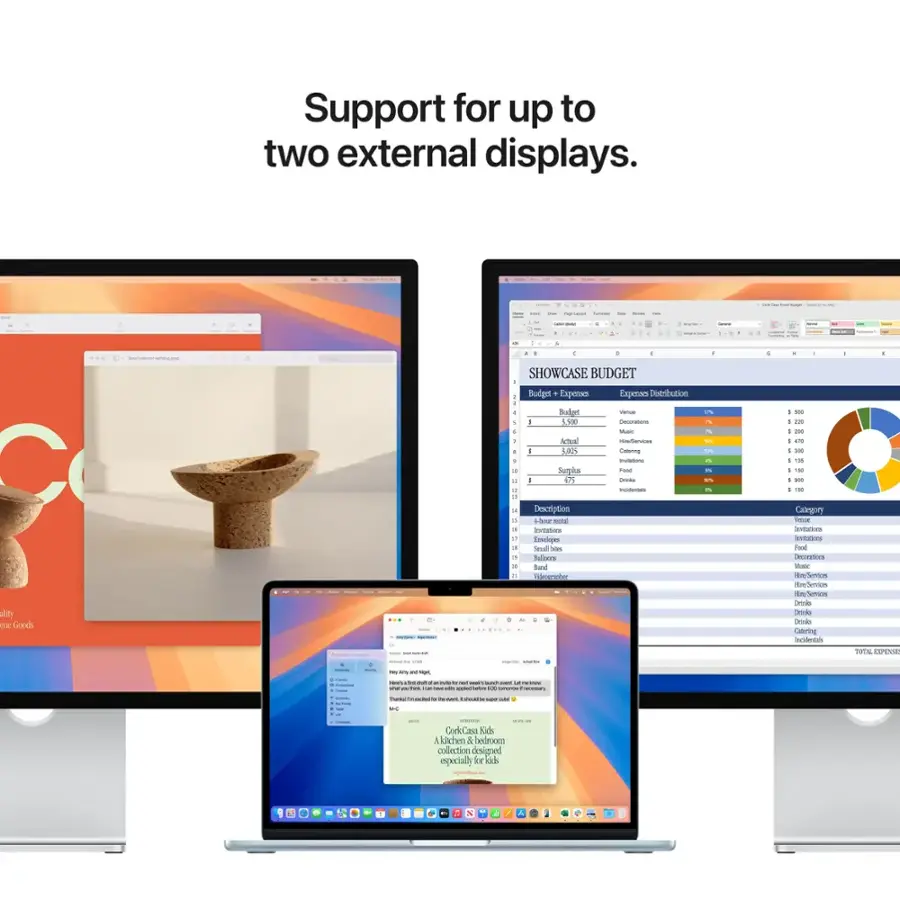Support for up to two external displays.  | : : - I - : - | - : : : - - I | + - I - - + : | I I - - . SHOWCASE BUDGET Badpt . Expenses Imetbution + . alty E Goods I - I | | : | I - eo | :  1 -  a -  - - - - - hulgn 1 150 Actual I US Sorplos h Description Lhuur - ovitatos Enekopo Seal s Salkws Sod Snkeoseber - Cocoratons - nnuttennes Latrin - - I - ; - - .. -. - - - I I . I - - - . - Calingory -eu Ansiturions EtSI oed eoratos Music InTerios nm/Semus HmSerin ironks Ferdks Snoas Coering insdental I - | :  : - - : T INPENS J 1 - - : | | - -- : - - : : - : - 2 - - - I : 1 i - : -. : - I - - - - - 4 : - - : - I  CorkCasa Kids 1 kitchem & hedecen collection designed especially dr dds -