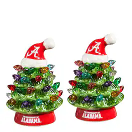Evergreen Enterprises - Alabama Crimson Tide 2-Pack 4" Ceramic LED Christmas Tree Set - Multicolor