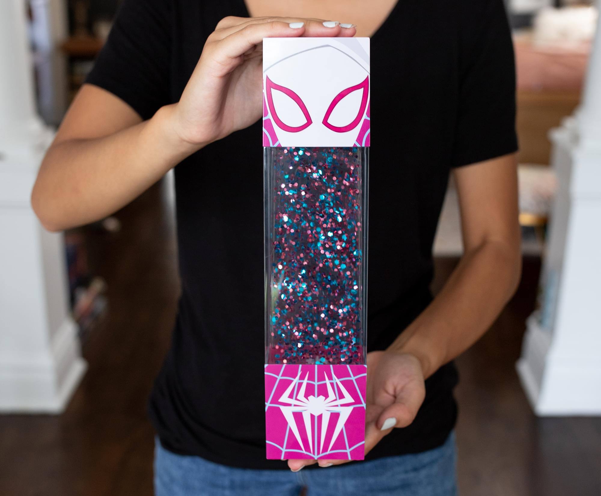 Alt View 2. Ukonic - Marvel Spider-Gwen USB Powered Glitter Motion Light | 12 Inches Tall - Purple.