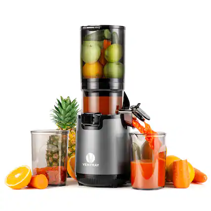 Front. Ventray - Ventray 900 Slow Masticating Juicer Cold Press Juicer Electric Slow Juicer Machine Easy to Clean - Black and Grey.