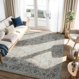 RYHNUYNE - 5x7 Area Rugs Living Room Rug Washable Vintage Boho Rug No Slip Stain Resistant Soft Carpet Indoor Floor Floral Carpets - Painting
