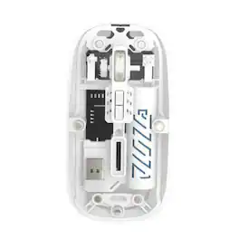 SKRAN - Dual Mode Transparent Wireless Mouse, 2.4G & BT,Magnetic Shell,100Hrs Battery,Adjustable DPI for Office/Gaming/Home Use - Wireless - White