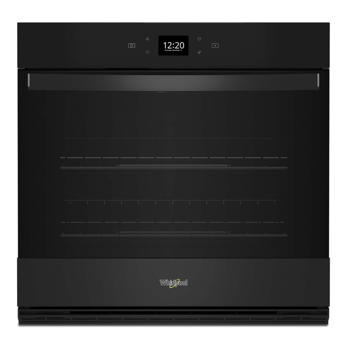 Whirlpool - 30" Smart Built-In Single Electric Wall Oven with Air Fry - Black - Front_Zoom