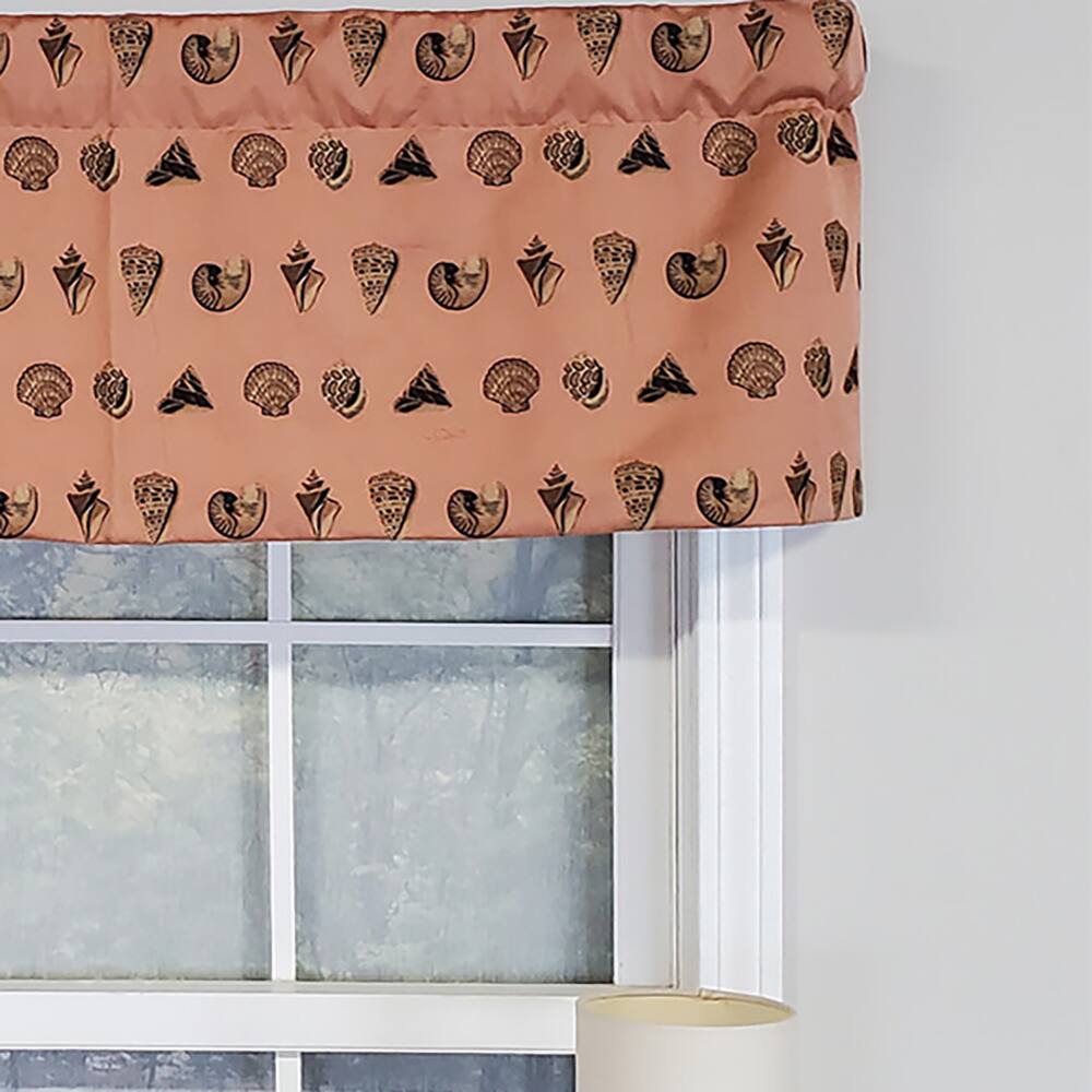 Left. RLF Home - RLF Home Modern Design Classic Seascape Tailored Style Window Valance 50" x 17" Peach - Peach.