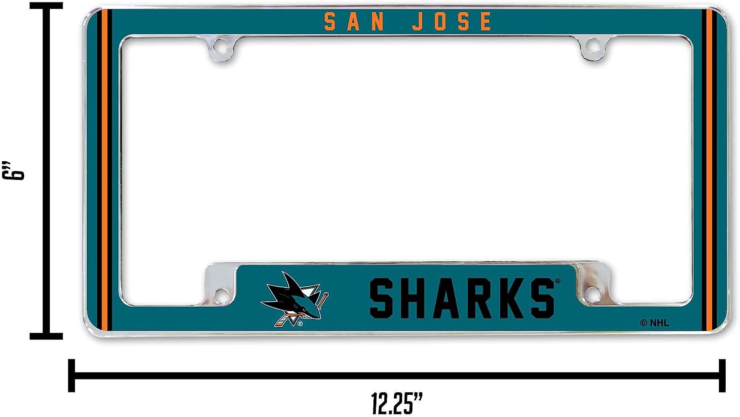SAN JOSE  
SHARKS  

12.25"  
6"