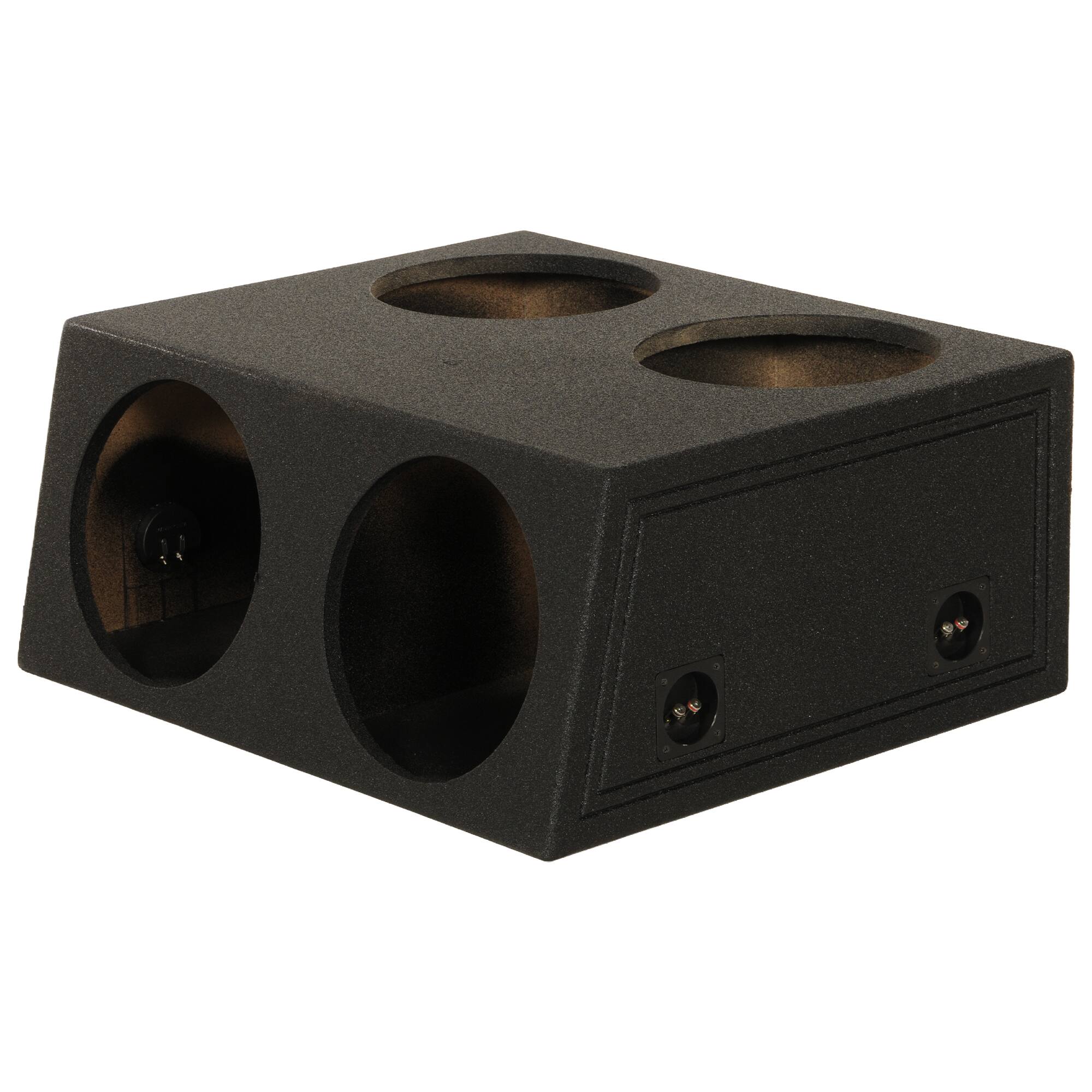 Alt View 2. QPower - Q Power QBOMB124T Quad 12 Inch Sealed Subwoofer Box with Spray-On Bedliner - BED LINER BLACK.