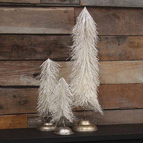 Angle. BreeBe - *3/Set Snowbrush Pine Trees - White.