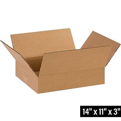 Alt View 1. SI Products - 14" x 11" x 3" Shipping Boxes, 32 ECT, 25/Bundle (BS141103) - Kraft.