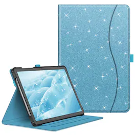 Kitcheniva - Multi Angle Stand Protective Case Cover For 11'' Samsung Galaxy Tab A9+ Glittering Blue - Glitter Blue