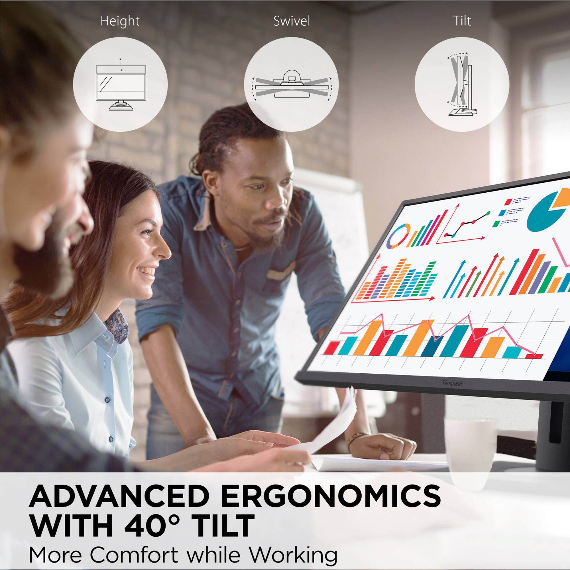 Advanced Ergonomics with 40 Tilt: More Comfort while Working
