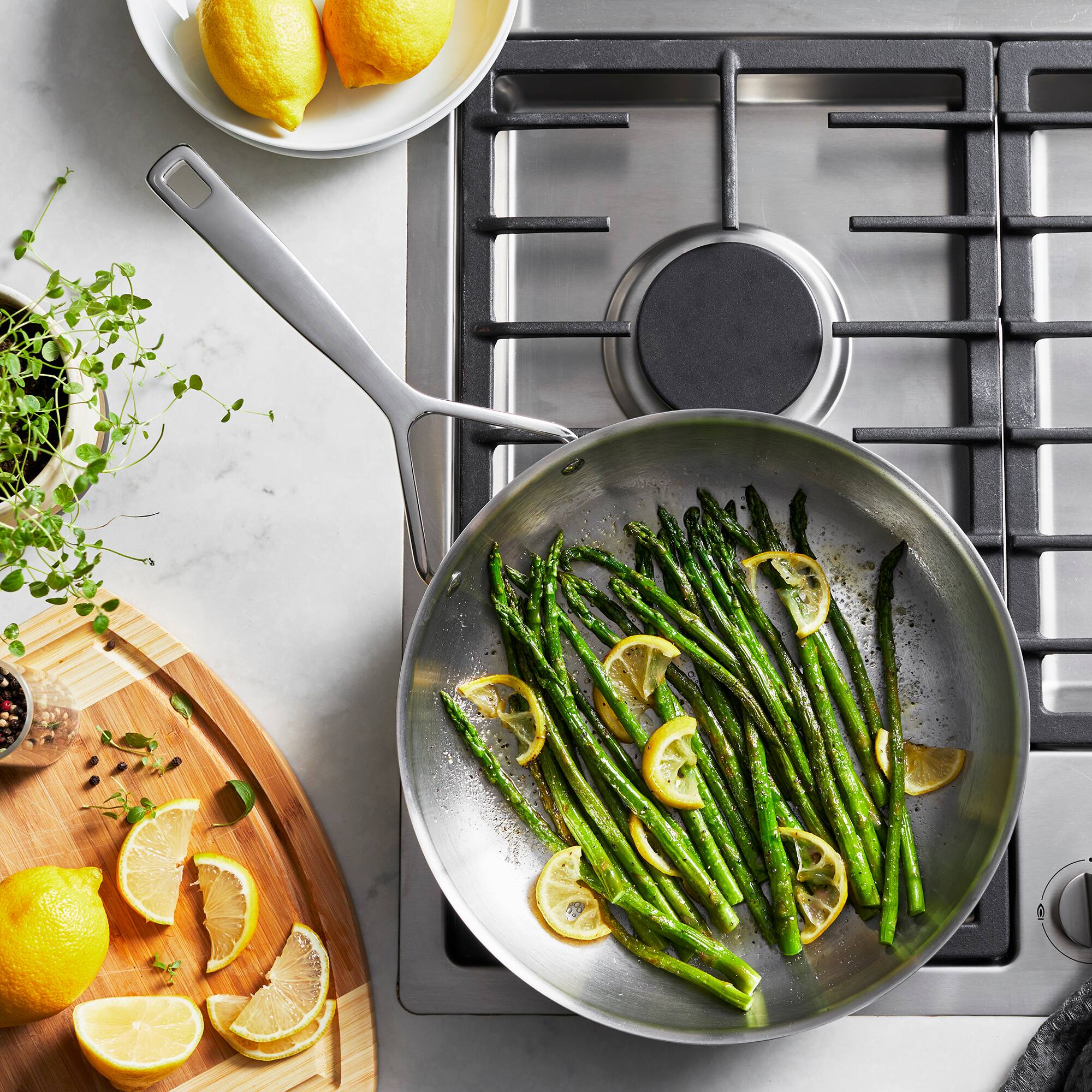 Alt View 1. Demeyere - Demeyere Essential 5-ply 11-inch Stainless Steel Fry Pan - Stainless Steel.