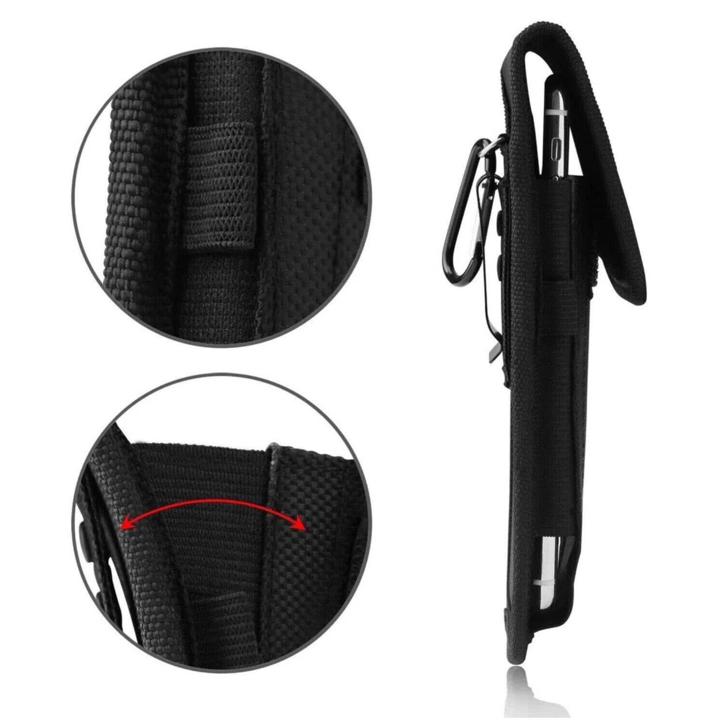 Left. Stock Preferred - 1Pack Vertical Cell Phone Holster Pouch Wallet Case - Black.