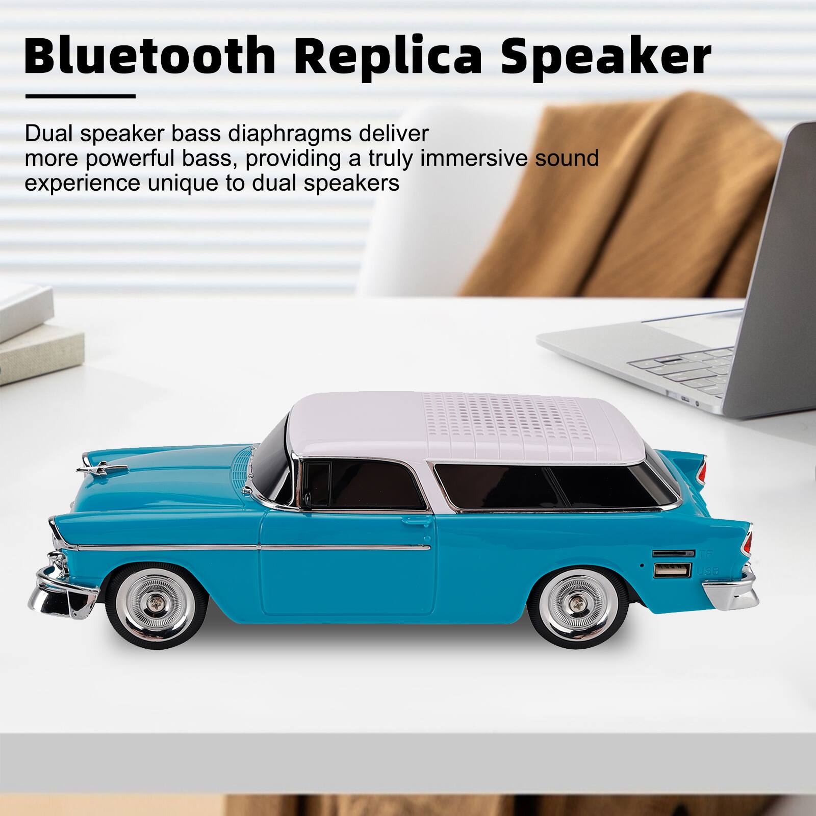 Bluetooth Replica Speaker

Dual speaker bass diaphragms deliver more powerful bass, providing a truly immersive sound experience unique to dual speakers