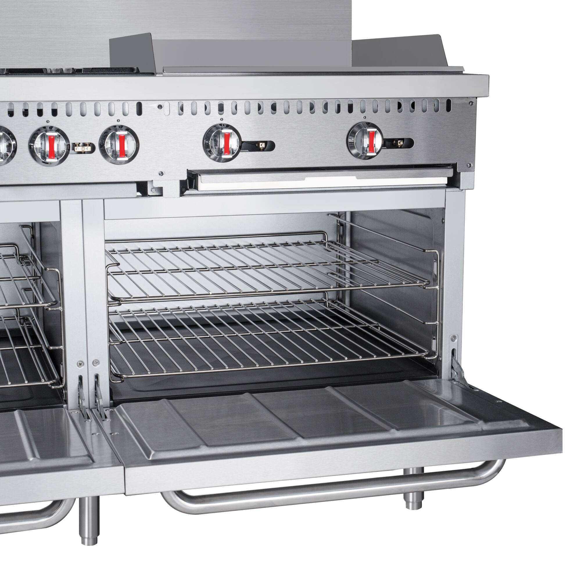 Back. Koolmore - 60 in. 6 Burner Commercial Natural Gas Range with 24 in. Griddle in Stainless-Steel (KM-CRG60-NG) - Stainless Steel.