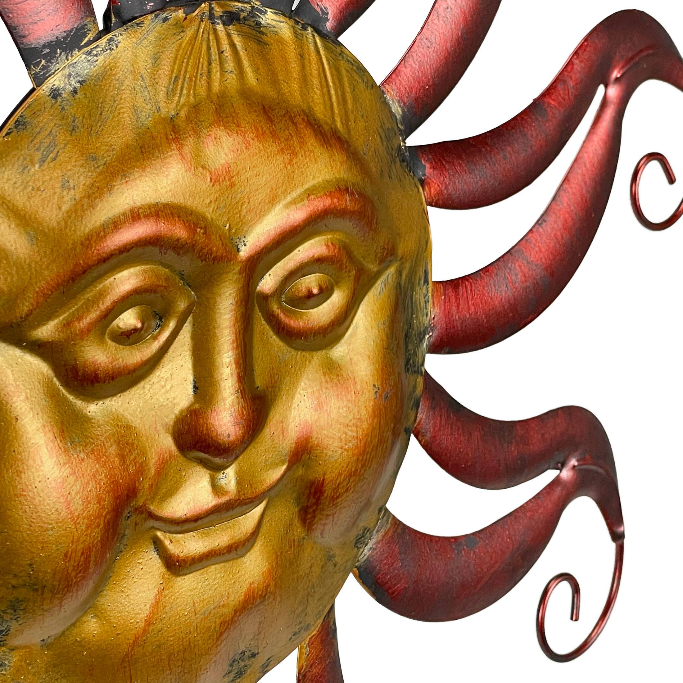 Alt View 2. Zeckos - Tri-Tone Celestial Sun Moon and Stars Indoor/Outdoor Metal Wall Art - Copper.