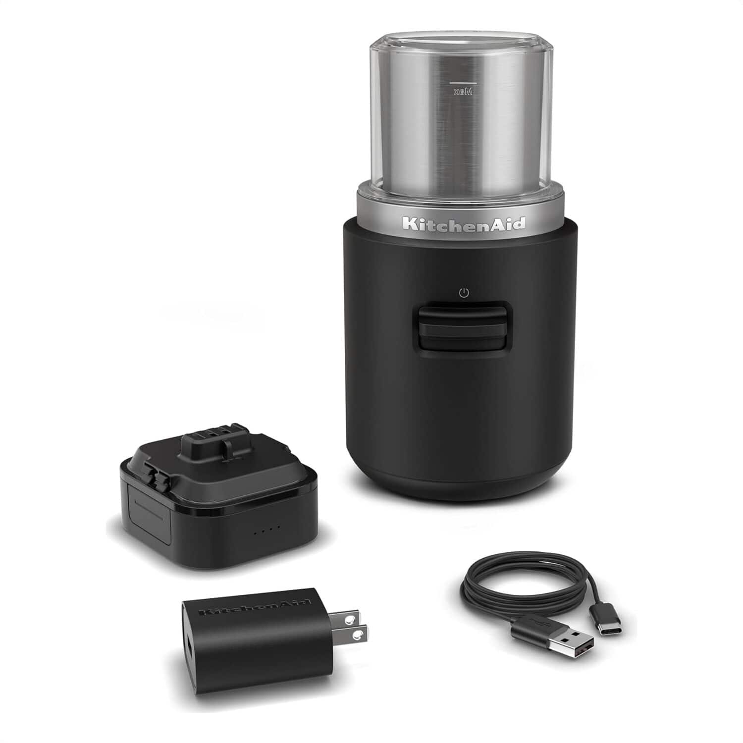 KitchenAid - Go Cordless Blade Grinder with Battery - Black - Front_Zoom