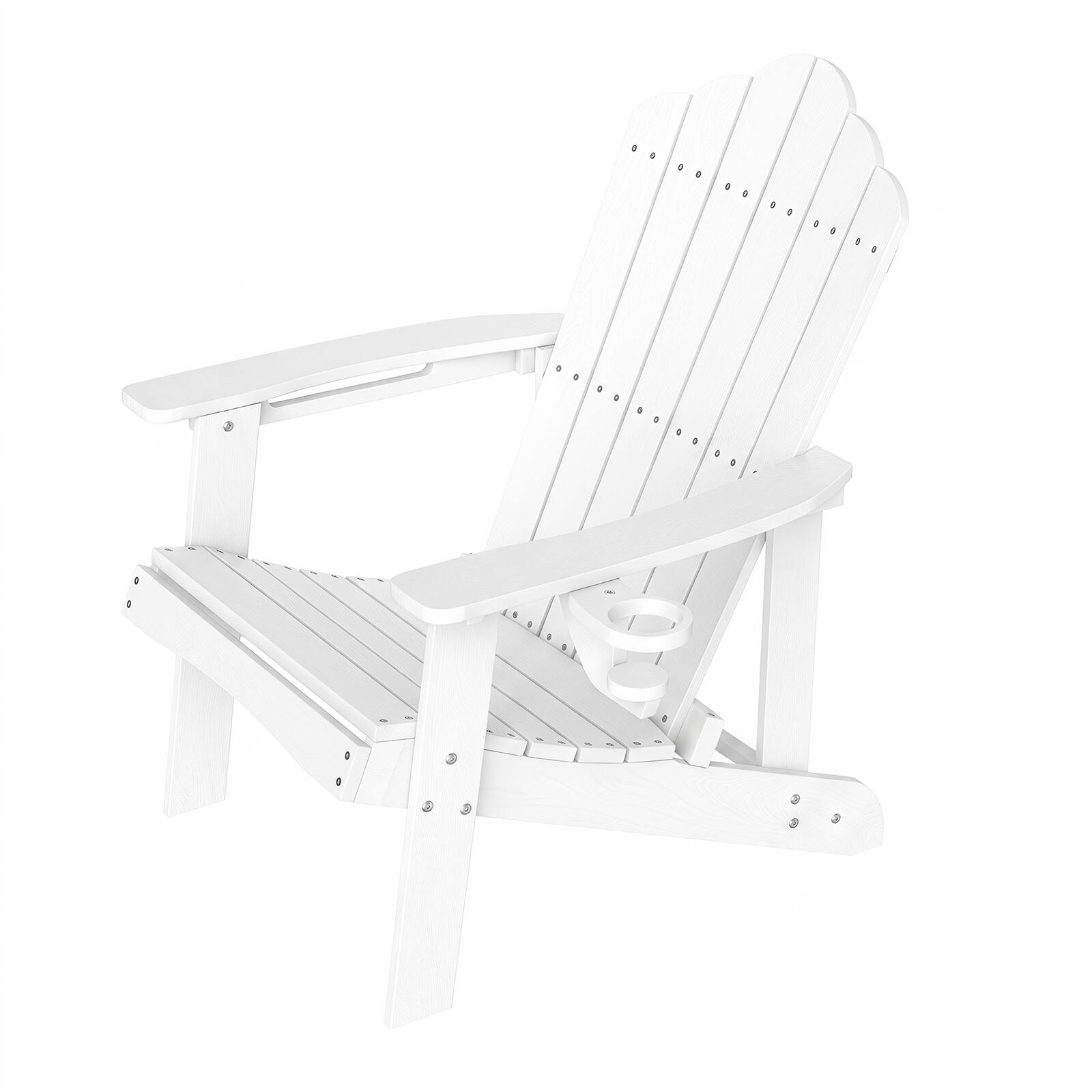Alt View 8. Costway - Costway Patio Adirondack Chair Weather Resistant Garden Deck W/Cup Holder - White.