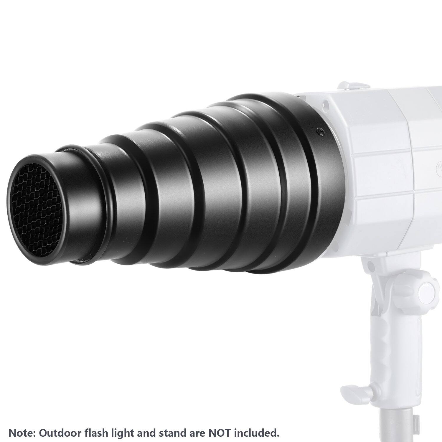 Note: Outdoor flash light and stand are NOT included.