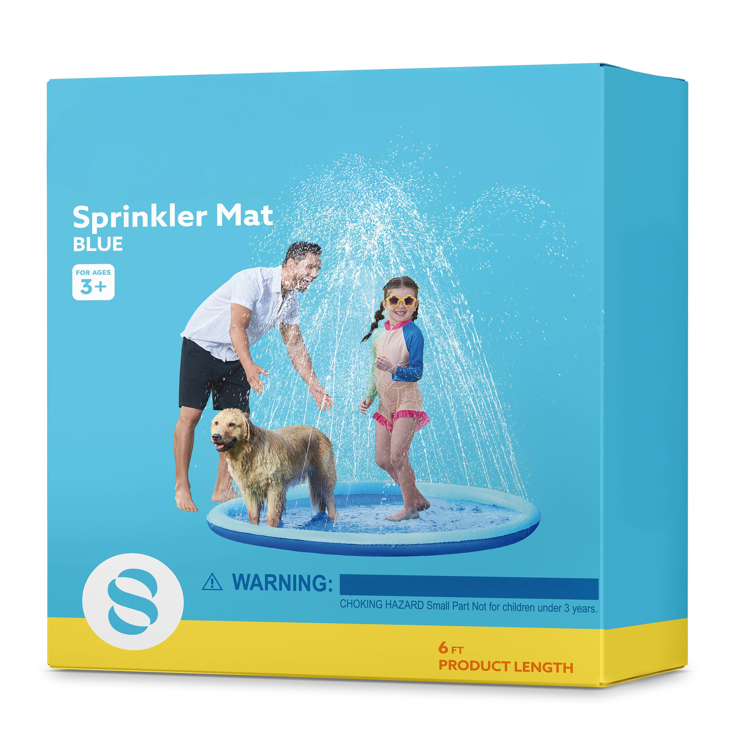 Sprinkler Mat BLUE FOR AGES 3+  
WARNING: CHOKING HAZARD Small Part Not for children under 3 years.  
6 FT PRODUCT LENGTH
