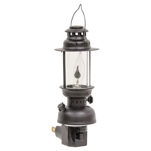 BreeBe - Lantern Plug-In Nightlight w/1 W Flicker Bulb - Black