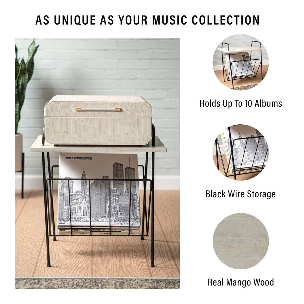 AS UNIQUE AS YOUR MUSIC COLLECTION

Holds Up To 10 Albums

Black Wire Storage

Real Mango Wood