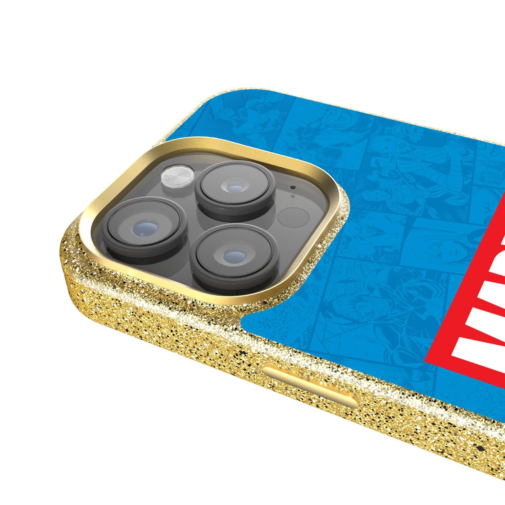 Back. Keyscaper - Marvel Logo Gold Bling Phone Case - Apple iPhone 14 Pro Max - Marvel.