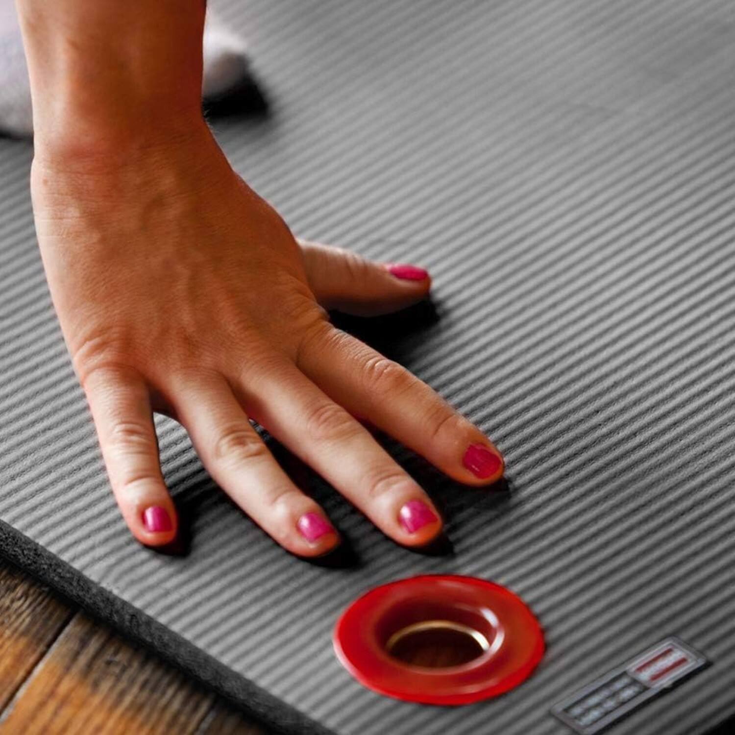 Alt View 5. Power Systems - Premium Hanging Exercise Mat, 72" x 23" x 0.38" Thick Foam Yoga Mat - Jet Black.