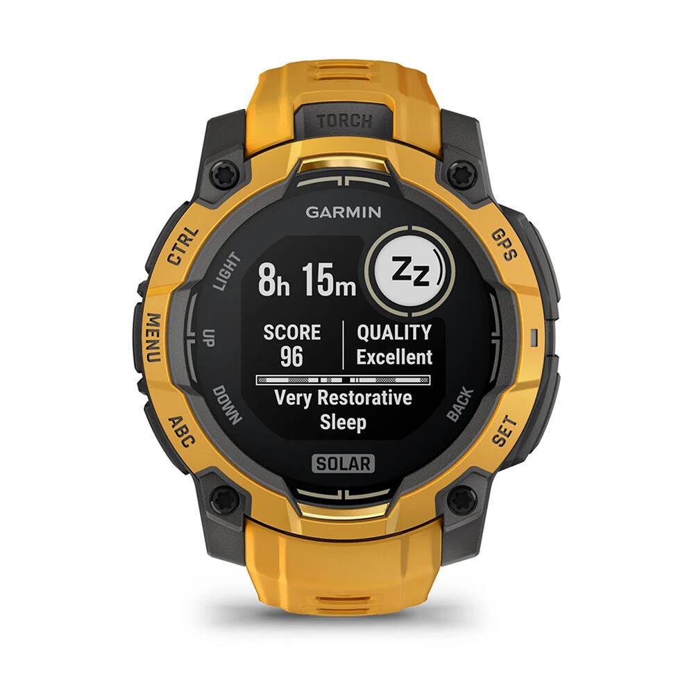 TORCH GARMIN CTRL GPS LIGHT 8h 15m Zz MENU UP SCORE QUALITY 96 Excellent -scb DOWN Very Restorative BACK ABC Sleep SET SOLAR