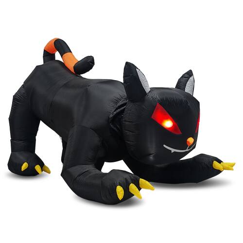 Alt View 1. Winado - 6.5 FT Halloween Inflatables Animated Black Cat with Shakable Head for Outdoor Decoration - Multicolor.