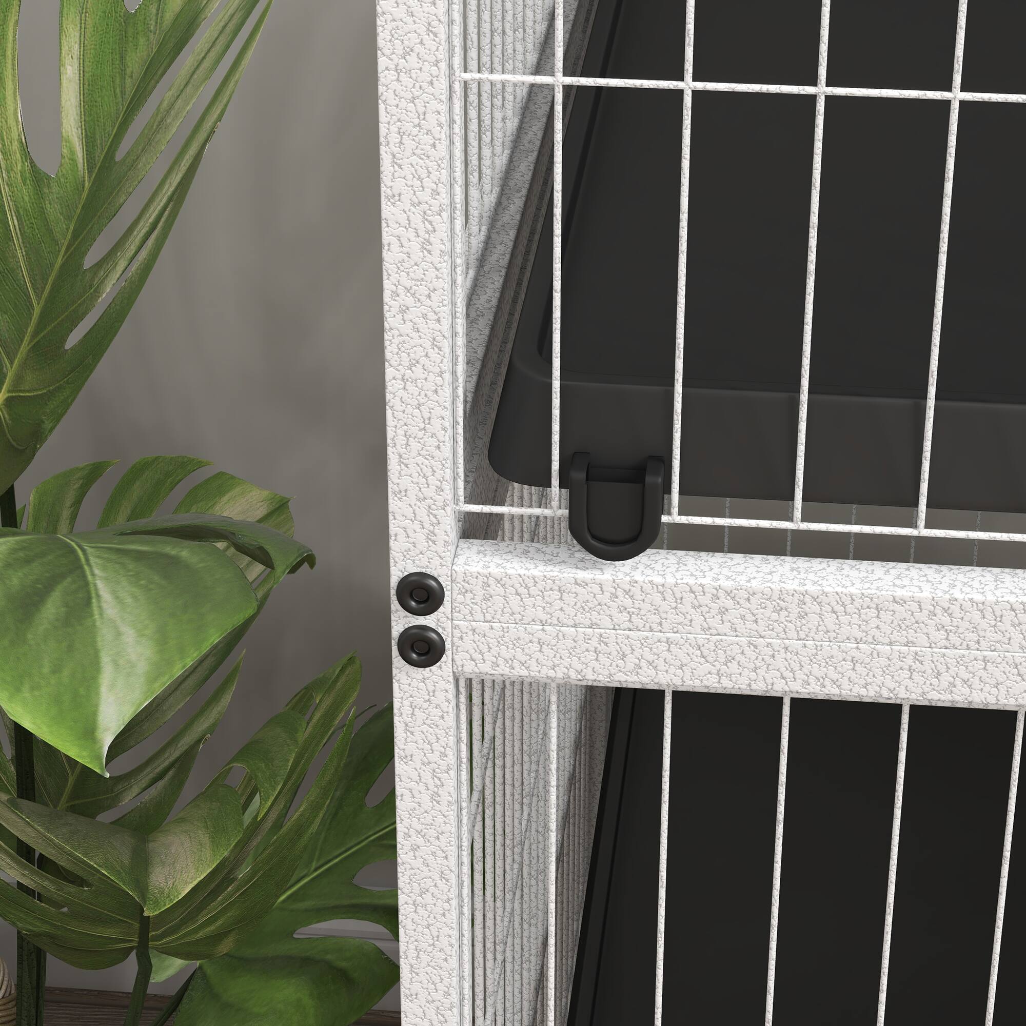 Alt View 4. Pawhut - Metal Small Animal Cage, 5-Tiers Rolling Big Ferret Cage with Hammock, Removable Tray, Chinchilla, Sugar Glider.