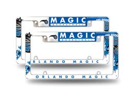 Rico Industries - Orlando Magic NBA (Set of 2) Chrome Metal License Plate Frames with Bold Full Frames Design - Multi