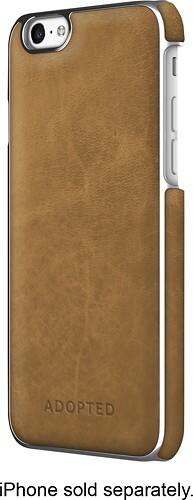 Front. ADOPTED - Saddle Leather Wrap Case for Apple® iPhone® 6 - Saddle Brown/Silver.