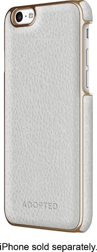 Front. ADOPTED - Leather Wrap Case for Apple® iPhone® 6 - White/Gold.