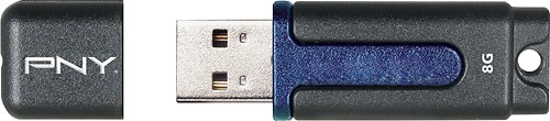  PNY - Attaché 2 8GB USB 2.0 Flash Drive - Black/Blue