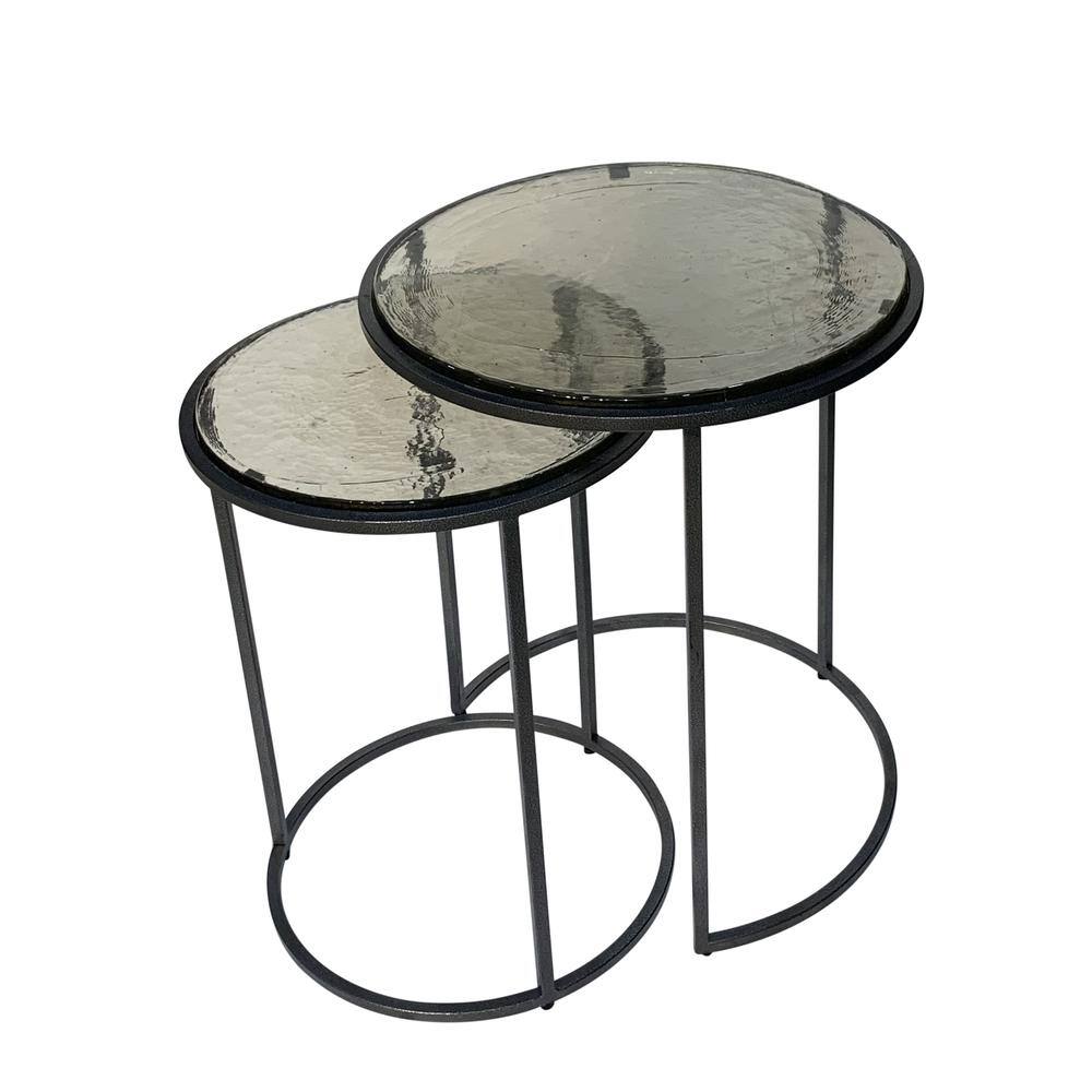 Carolina Chair & Table Serena Nesting Tables Antique Textured Silver ...