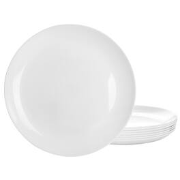 Gibson - Ultra Olstead 8 Piece Break Resistant Tempered Opal Glass Dinner Plate Set - White