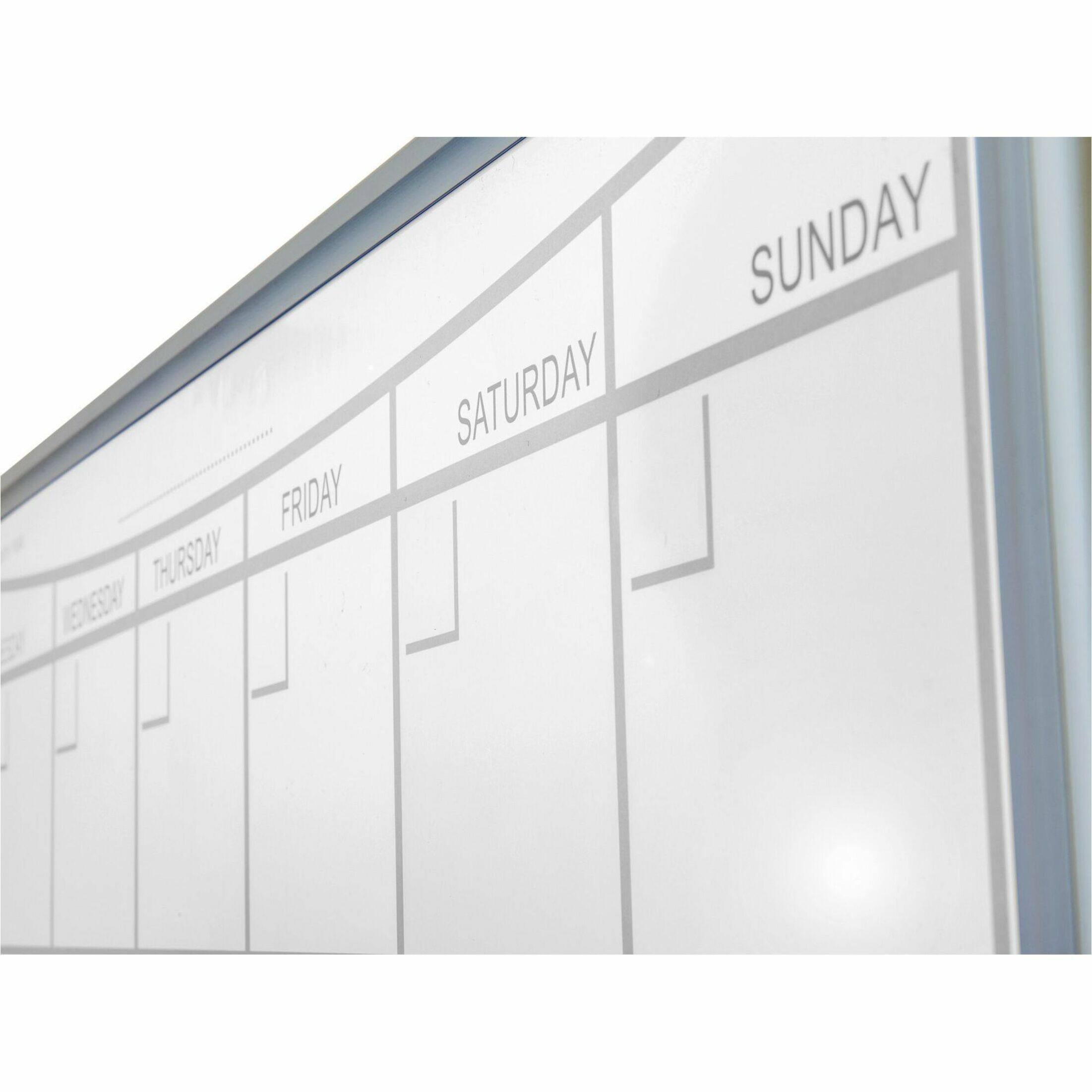 Alt View 17. Floortex - Viztex Lacquered Steel Magnetic Monthly Planner Dry Erase Board with an Aluminium Frame 36'' x 24'' - White.