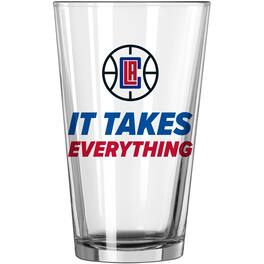 Logo Brands - LA Clippers 16oz. Team Slogan Pint Glass - Multicolor