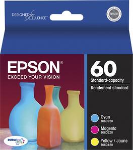 Epson - 60 3-Pack Ink Cartridges - Cyan/Magenta/Yellow