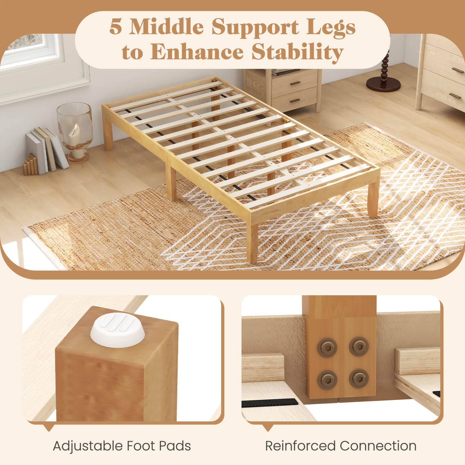 5 Middle Support Legs to Enhance Stability Adjustable Foot Pads Reinforced Connection
