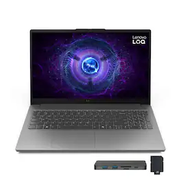 Lenovo - LOQ 15.6" 144Hz FHD Gaming Laptop,Intel i5-12450HX,GeForce RTX 2050,8GB DDR5,512GB SSD+1TB Dock Set,Win 11,Grey - Gray