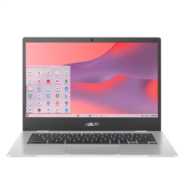 Front. ASUS - ASUS CHROMEBOOK CX1400CKA-IS88F 14" FHD (1920 X 1080) N4500 8GB 128GB - SILVER.